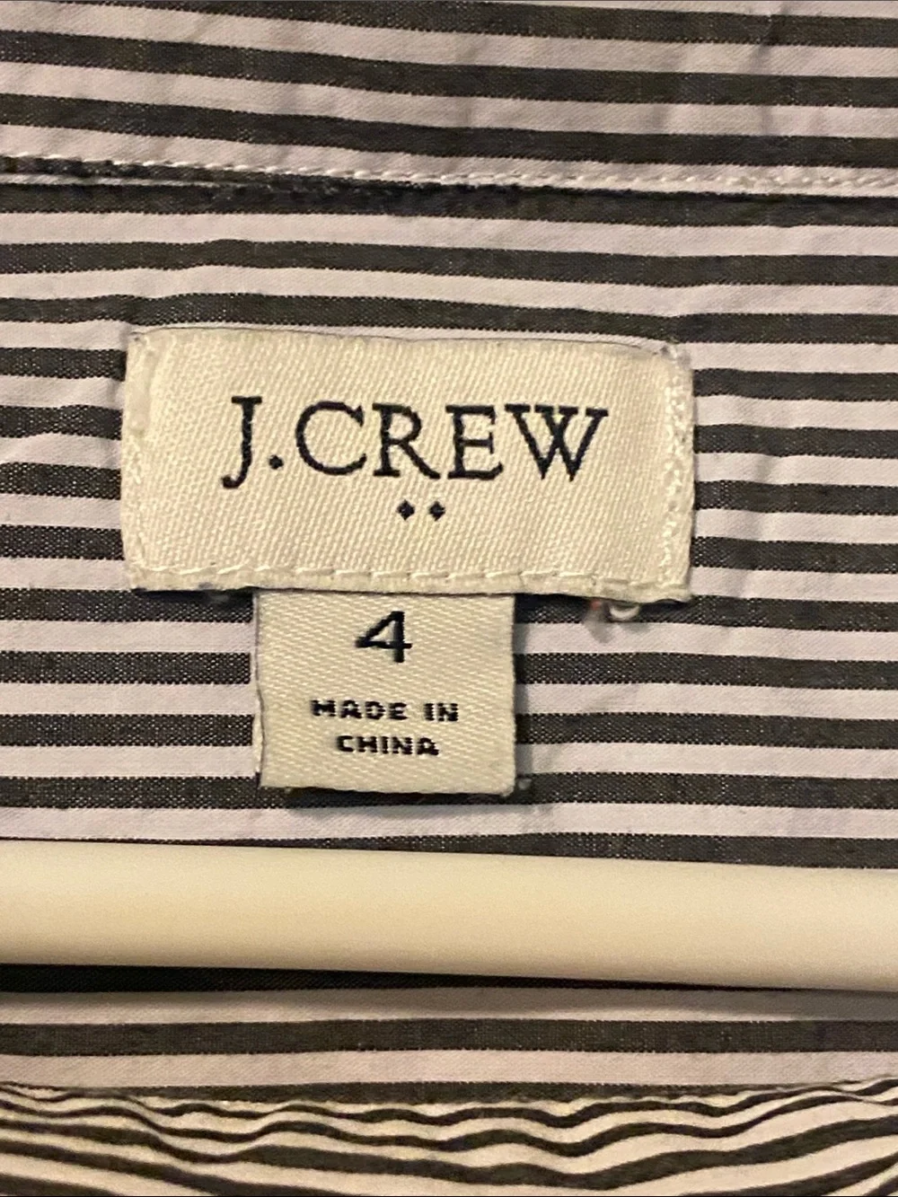 J. Crew White and Navy Striped Top